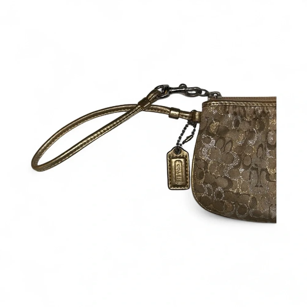 Coach Gold Wristlet Vintage y2k Signature C Coin Purse Wallet Wristlet